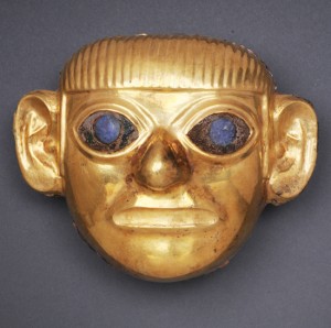 Gold Mask w. lapis lazuli inset eyes