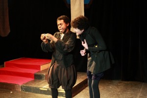 Justin Johnson (left) as Evil Hugh, Lucas DiTecco as Hugo