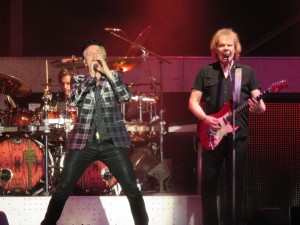Todd Sucherman, Lawrence Gowan, James 'JY' Young of STYX. Aug 12th 2016 photo by Ron Roxtar