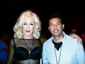 Madonna’s longtime manager Guy Oseary and Jimmy Moore at Montreal’s Bell Centre (Photo courtesy Jimmy Moore)
